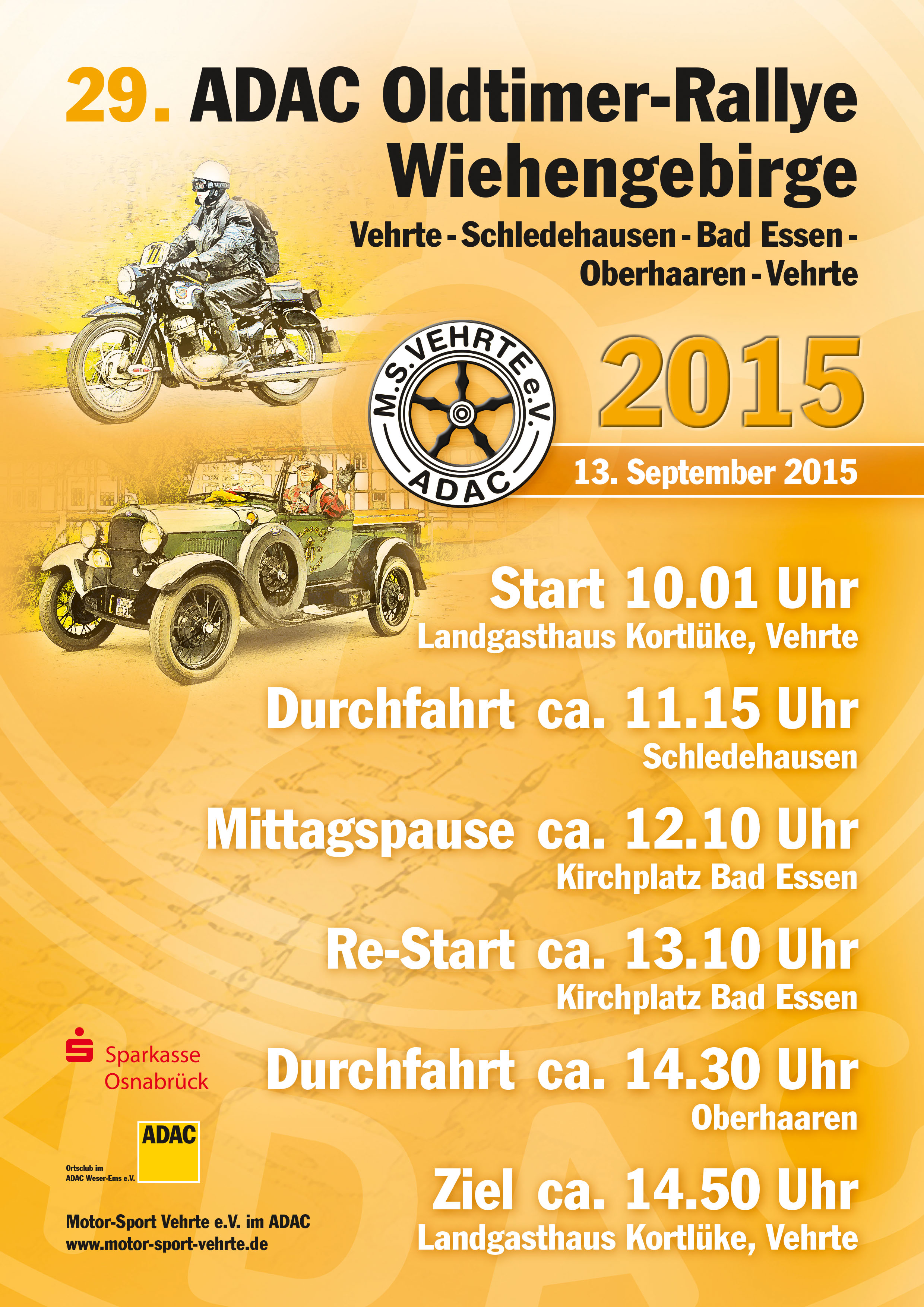 Zeitplan / Plakat 29. Oldtimer-Rallye Wiehengebirge