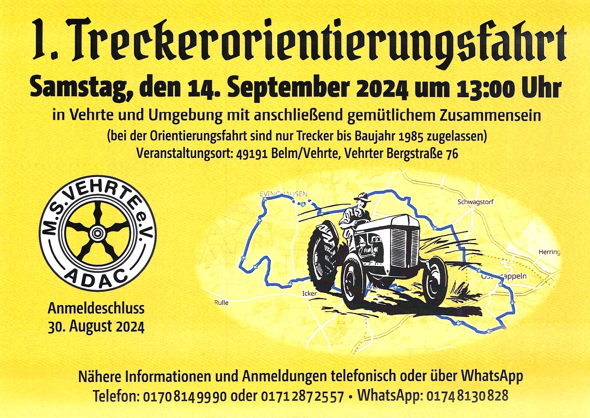 Nennformular 1. ADAC Trecker-Ori Motor-Sport Vehrte 2024